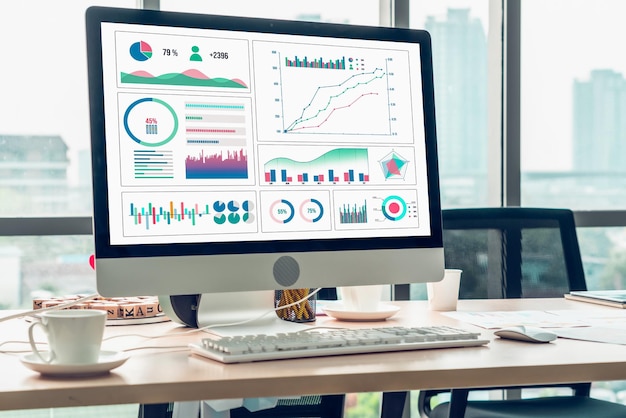 Análisis de tablero de datos comerciales por ingenioso software de computadora