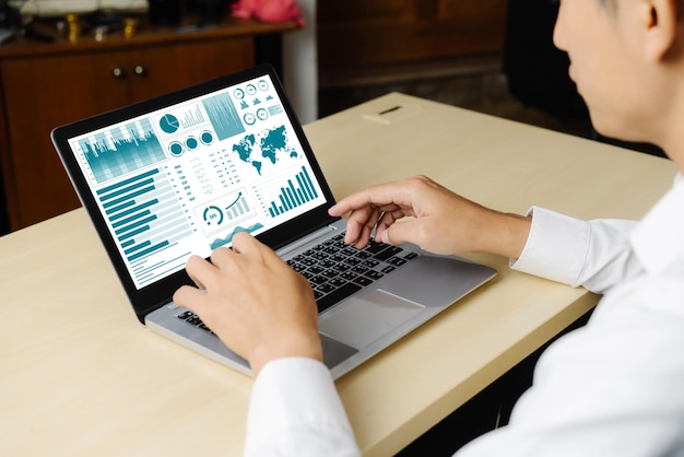 Análisis de tablero de datos comerciales por ingenioso software de computadora