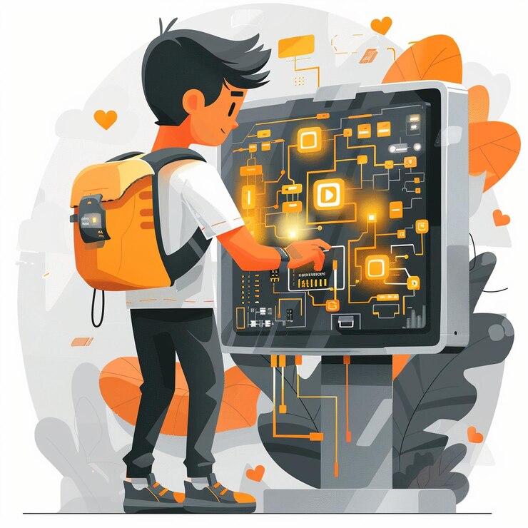 Foto analista cuantitativo desarrollador de juegos en una ilustración tecnológica