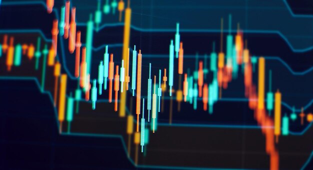 Analysieren Sie Balkendiagramme Diagramme Finanzzahlen Forex-Diagramm Finanzdatenkonzept Geschäftsstatistiken und Analytics-Wert