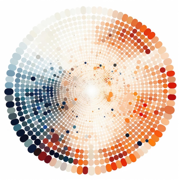 Foto analysieren von daten, die erkenntnisse durch das statistische muster mit rundem weißem hintergrund liefern