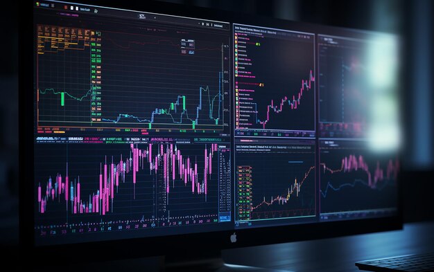 Analysieren von Handelsdiagrammen Computer Monitor Insight