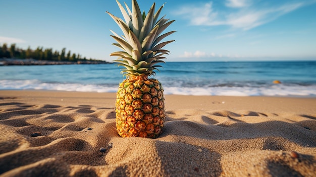 Ananas am Sandstrand