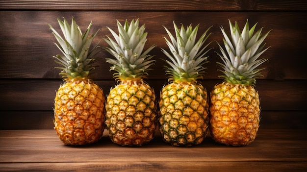 Ananas auf dem hölzernen Hintergrund