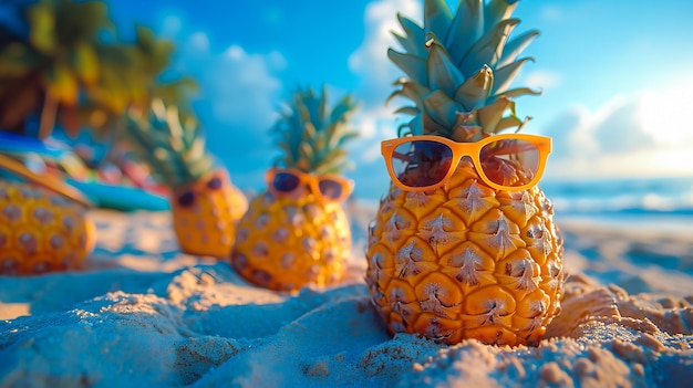 Ananas auf dem Strand