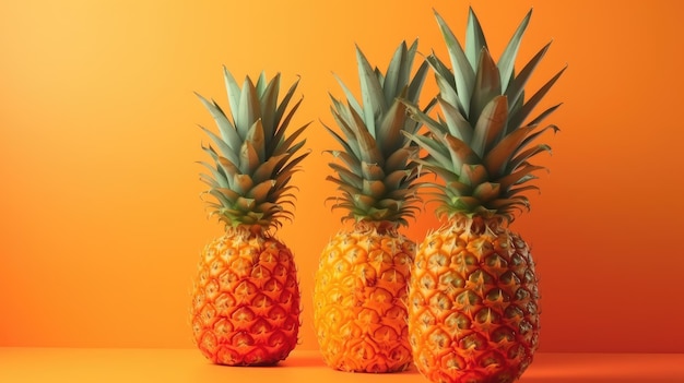 Ananas auf minimalem Hintergrund