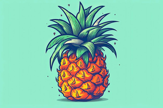 Ananas-Illustration, Obst-Illustration, generative KI