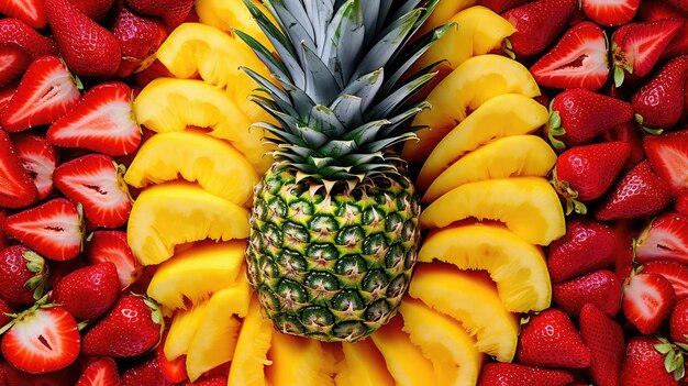 Ananas mit Stacheln Ananasfrucht