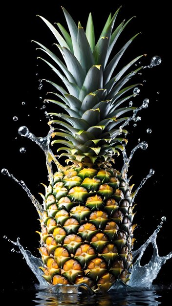 Ananas mit Wasserspritzer-Poster-Hintergrund