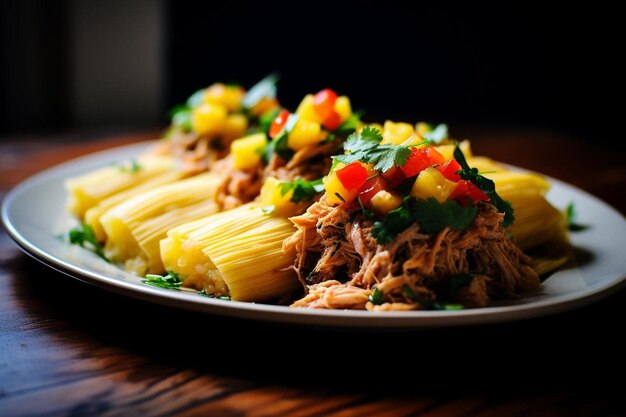 Ananás picante Mango Pork Tamales