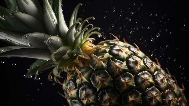 Ananas, Seamless, Hintergrund, Mit, Sichtbar, Tropfen, Von, Water