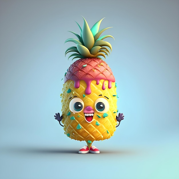 Ananas-Zeichentrickfigur