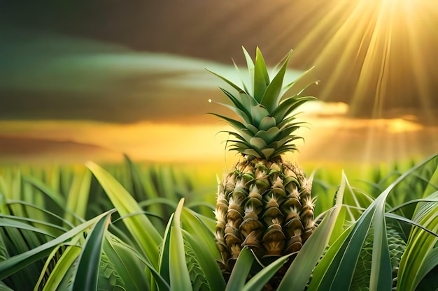 Ananasplantagen-Farmumgebung, die mit generativer KI-Technologie erstellt wurde