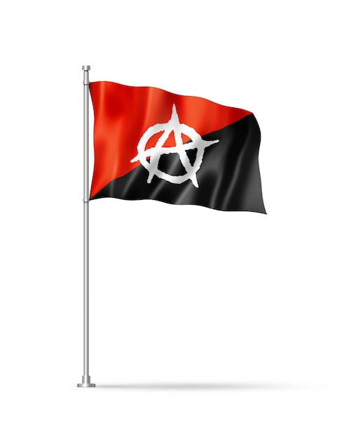 Anarchie-Flagge lokalisiert auf Weiß