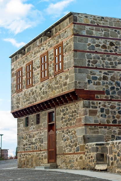 Anatolian, Erzurum casas de pedra. Casas de pedra históricas. Exemplos de edifícios arquitetônicos da Anatólia.