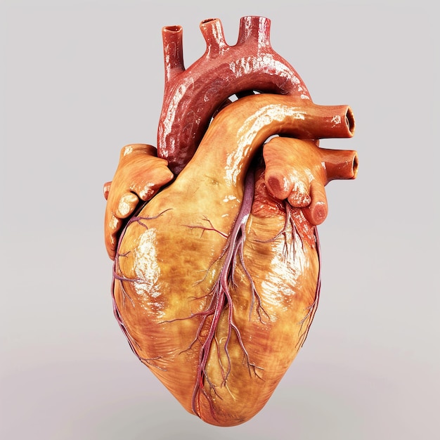 Anatomía del corazón humano Órgano médico Ilustración en 3D render espacio de copia no Texto iw 2 v 6 ID de trabajo e299be61bc514eef89762776035c9cff