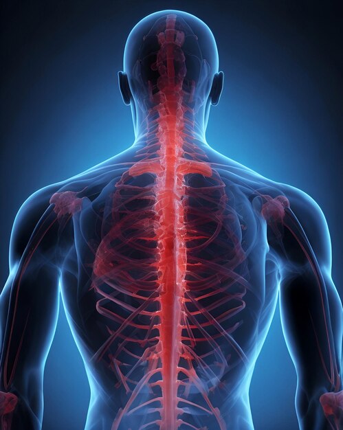 Anatomía del cuerpo humano rayos X Inflamación del dolor Ilustración de lesiones médicas