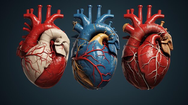 anatomia de um coração humano com o sistema venoso que é preciso do ponto de vista médico IA generativa