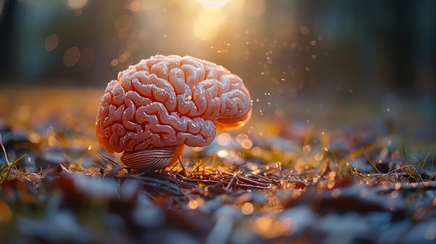 Anatomía detallada del cerebro enfoque en funciones cognitivas visión educativa y científica luz suave de la noche IA generativa