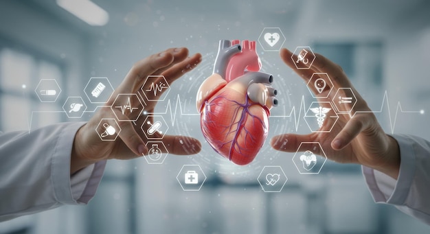 Anatomía digital del corazón humano Tecnología médica y atención médica esperanzadora