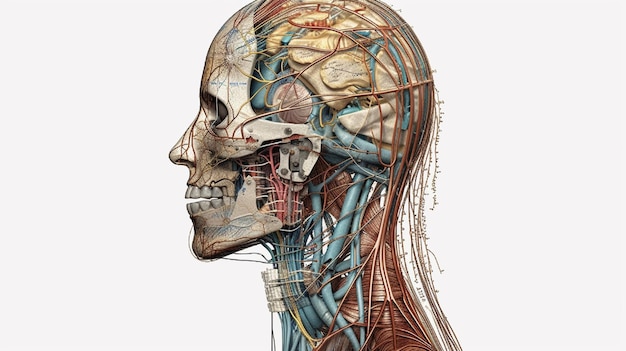Anatomia do cérebro humano para ai generativa médica