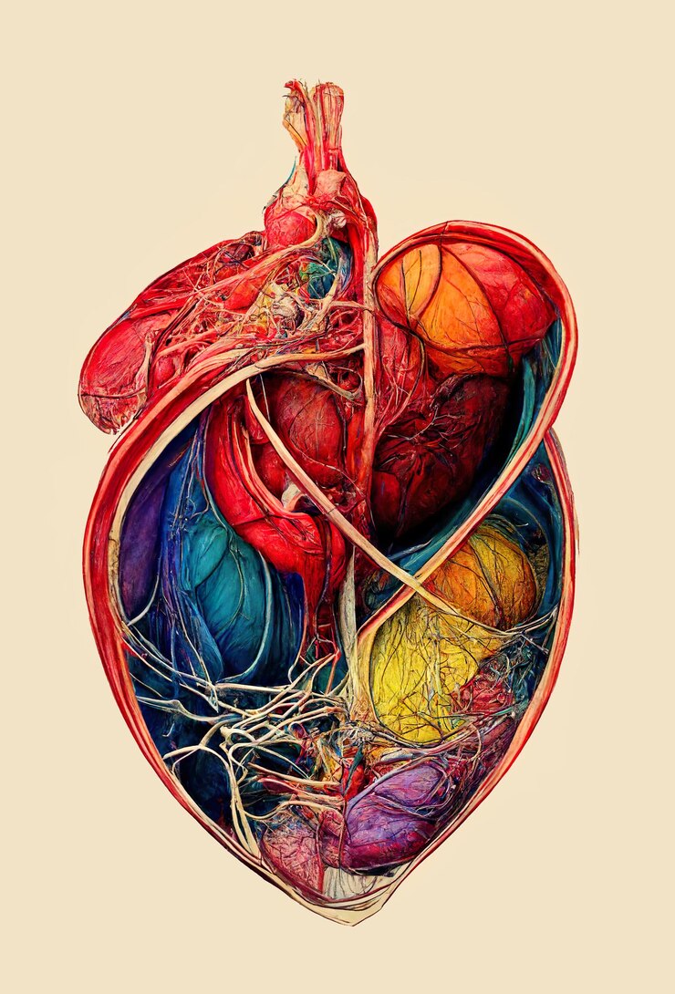 Foto anatomia do coração e do sistema circulatório