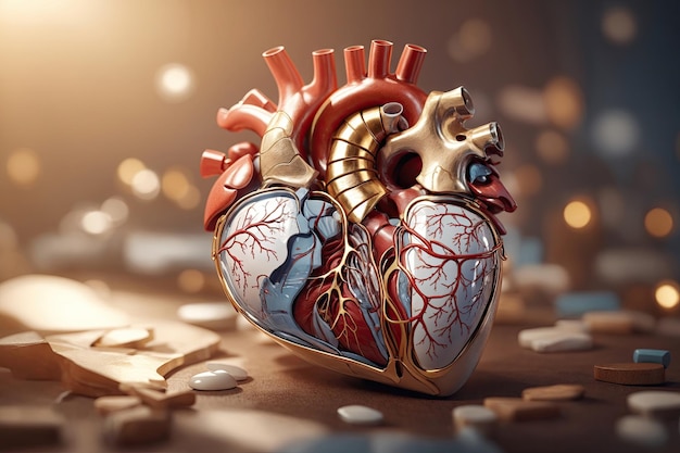 Anatomia do Coração Humano com formação médica ai generative