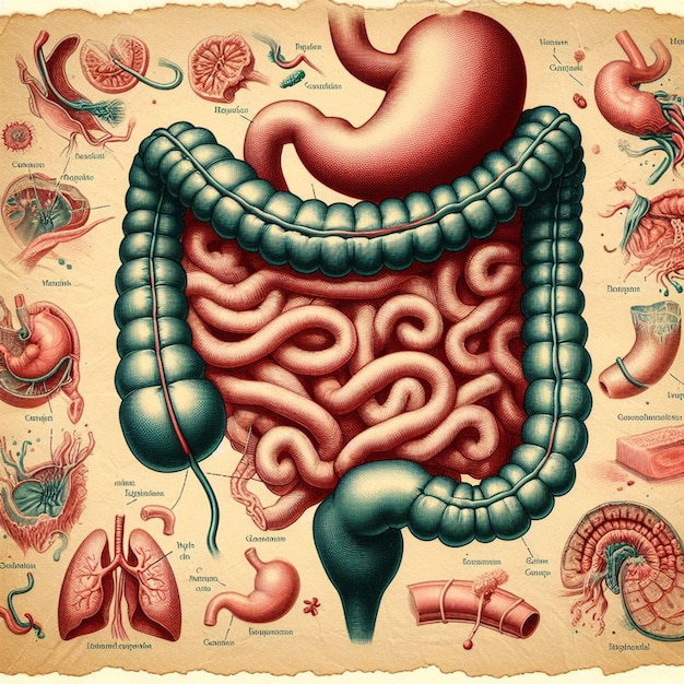 Foto anatomia do trato gastrointestinal humano