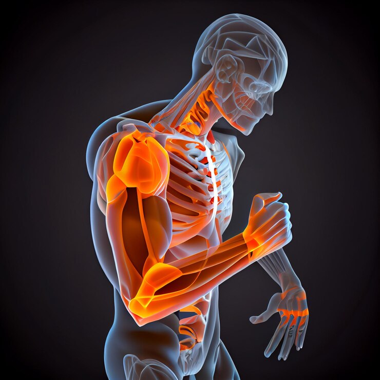 Anatomía del dolor cerebral masculino con todas las articulaciones dolor generativo ai