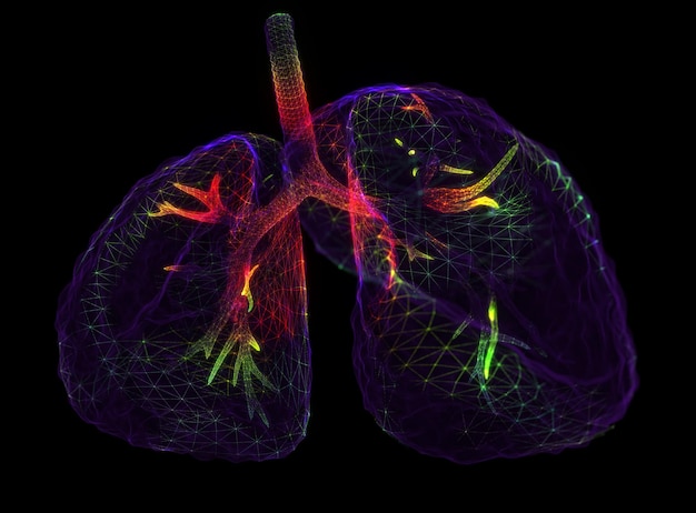Foto anatomia dos pulmões do sistema respiratório humano