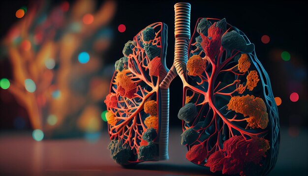 Anatomia dos pulmões humanos IA generativa