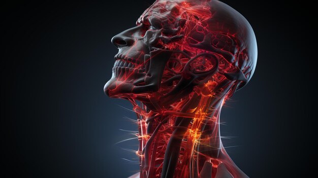 Anatomía humana con dolor de cuello