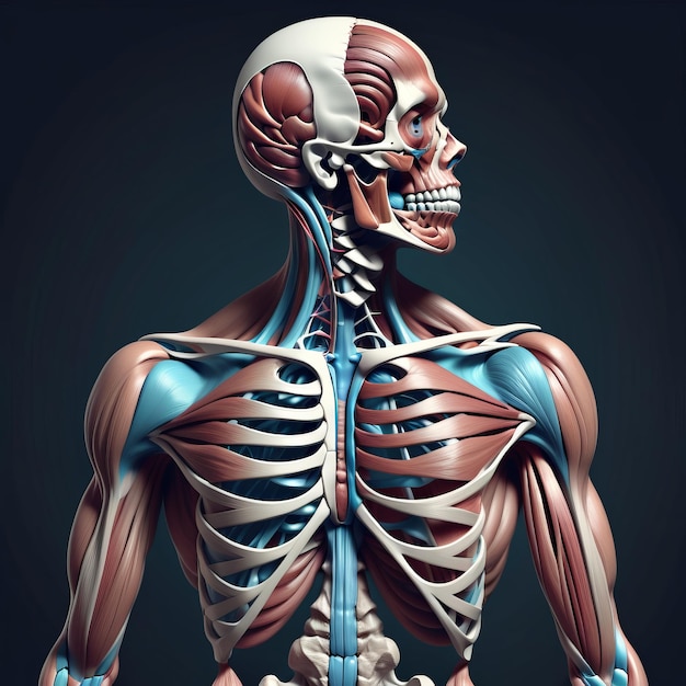 Anatomia masculina com músculos humanos Ilustração em 3D Anatomia feminina com músculos humanos Ilustrações em 3D