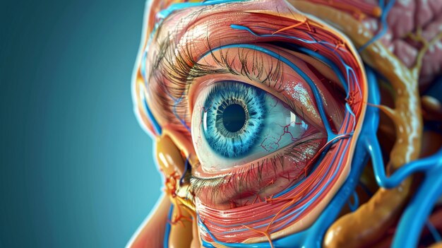 Foto anatomía del ojo humano como se ilustra en esta ilustración