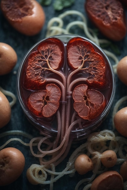 Foto anatomía de los riñones