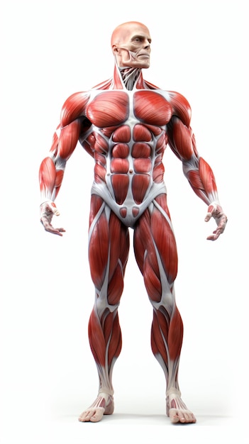 Anatomía del sistema muscular de un cuerpo humano