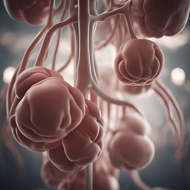 Anatomía del sistema urinario humano para el concepto médico Ilustración 3D