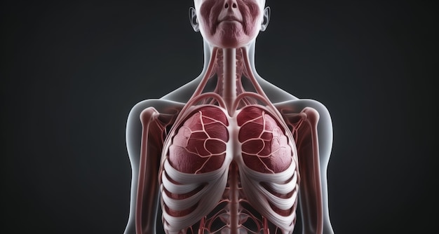 Foto anatomía de un torso humano una representación detallada en 3d