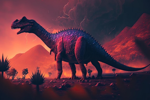 Anchisaurus colorido dinosaurio peligroso en la exuberante naturaleza prehistórica de Genera