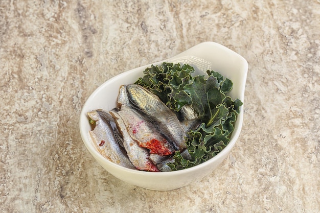 Anchoa pequeño pescado salado aperitivo bocadillo