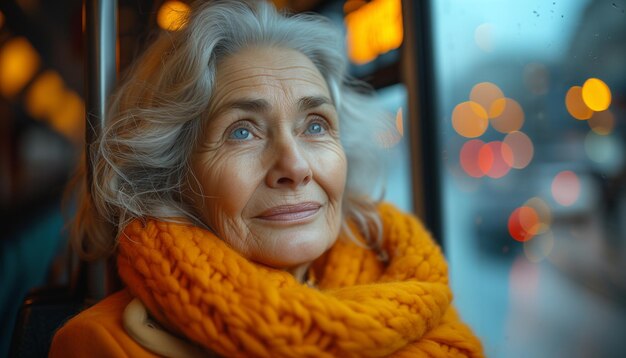 Una anciana se embarca en un viaje matutino en autobús para explorar la ciudad y viajar de aventura