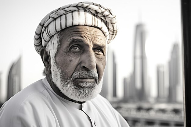 Un anciano árabe respetado. IA generativa
