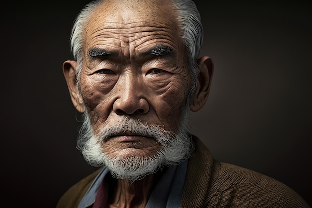 Un anciano con barba blanca y barba.