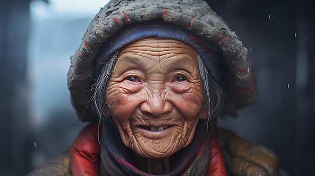 anciano de china cara de sonrisa