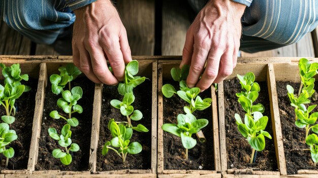 El anciano entrega un testamento de una vida de amor por la tierra cuidando suavemente su jardín