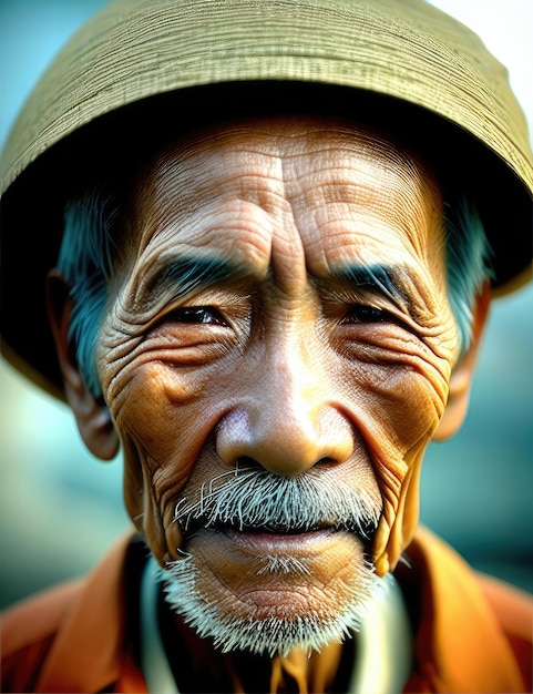 Un anciano con sombrero y sombrero.