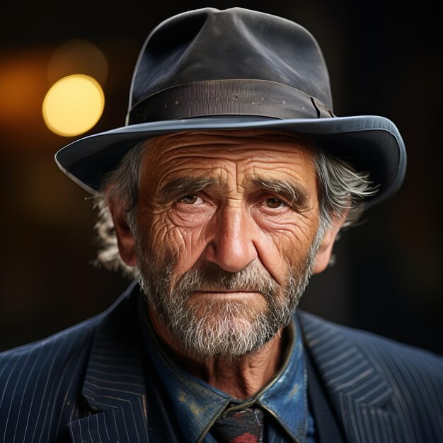 un anciano con un sombrero