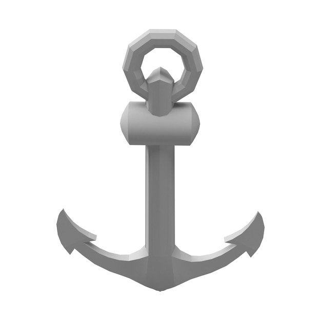 Ancla de renderización 3D en un fondo blanco