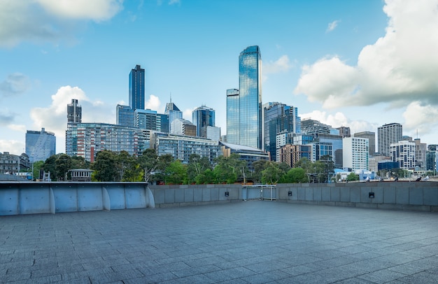 Andar vazio com paisagem urbana moderna em melbourne