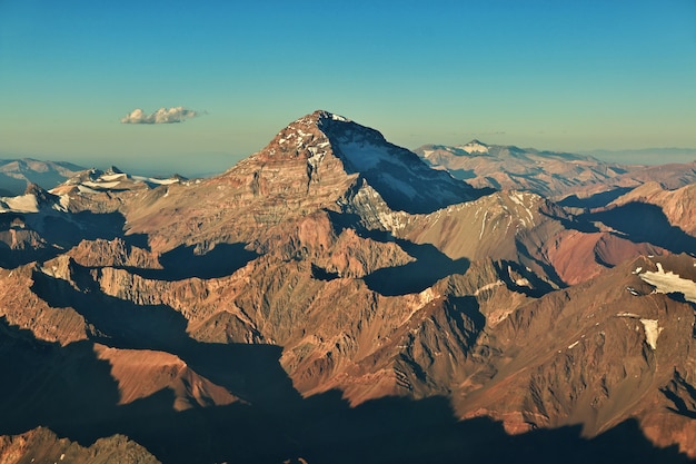 Foto andes, vista do avião